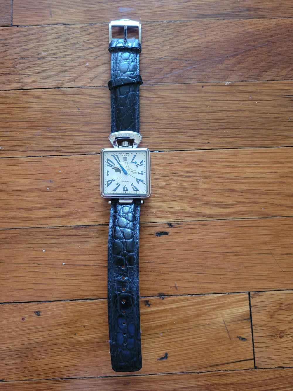 Stuhrling San Marco 146 36mm Skeleton Watch Leather Strap